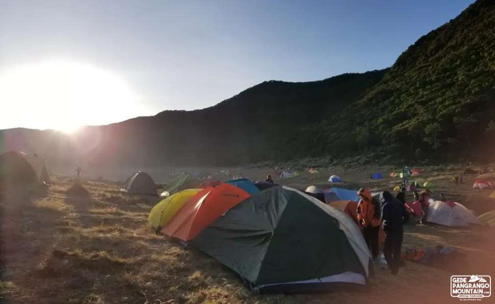 Sunrise at Mount Gede Pangrango Camping Ground